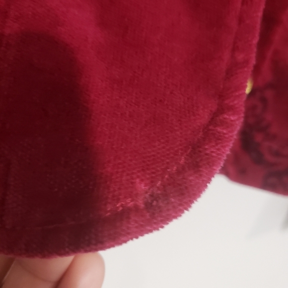 Baby Phat Girlz Burgundy Velvety Embroidery Blazer Jacket Size Large - Picture 11 of 14